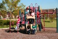 Group of kids on playground Royalty Free Stock Photo
