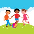 Group of kids playing with a ball