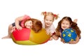 Group of kids playing with balls Royalty Free Stock Photo