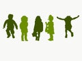 A group of Kids Silhouette vector illustration