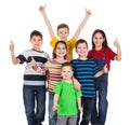 Group of kids with thumbs up sign Royalty Free Stock Photo