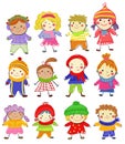 Group of kids on winter Royalty Free Stock Photo