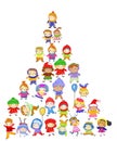 Group of kids on winter Royalty Free Stock Photo