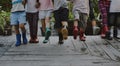 Group of kindergarten kids learning gardening outdoors Royalty Free Stock Photo