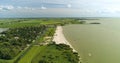 Group of Kitesurfers at the Beach, Backwards - Workum, Friesland, The Netherlands, 4K Drone Footage