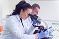 Group of  Laboratory scientists working at lab with test tubes, test or research in clinical laboratory.Science, chemistry, Royalty Free Stock Photo