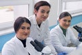 Group of Laboratory scientists working at lab with test tubes, test or research in clinical laboratory.Science, chemistry,