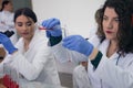 Group of  Laboratory scientists working at lab with test tubes, test or research in clinical laboratory.Science, chemistry, Royalty Free Stock Photo