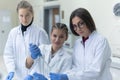 Group of  Laboratory scientists working at lab with test tubes, test or research in clinical laboratory.Science, chemistry, Royalty Free Stock Photo