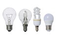 Group of lamps on a white background.