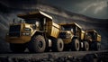 Large quarry dump trucks in coal mine. Mining equipment for the transportation of minerals. Royalty Free Stock Photo