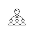 group, leader, leadership icon. Element of business people icon for mobile concept and web apps. Thin line group, leader, Royalty Free Stock Photo