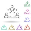 Group, leadership, organized multi color icon. Simple thin line, outline vector of professional seo icons for ui and ux, website Royalty Free Stock Photo