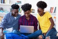 Group of learning african american computer science students