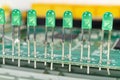 Group of LED diodes mounted in a row on a printed circuit board Royalty Free Stock Photo