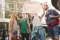 Group led by tour guide Royalty Free Stock Photo