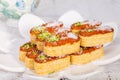 Group of Light Crunchy Puff Layered Pastry Garnished With Pistachios & Coconut Flakes Popular Persian Sweets In Iran Called Royalty Free Stock Photo