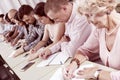 Group listening and writing during course