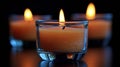 Group of Lit Candles on Table Royalty Free Stock Photo