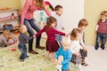 Group of little children dancing Royalty Free Stock Photo