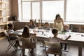 Group of little children enjoy art classes in creative studio Royalty Free Stock Photo