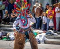 Group in local costume performing ecuadorian traditional dance - Quito, Ecuador