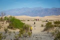 Group of locals and tourist enjoying a blue sky day in the Death Valley National Park