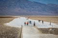 Group of locals and tourist enjoying a blue sky day in the Death Valley National Park