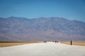 Group of locals and tourist enjoying a blue sky day in the Death Valley National Park