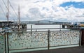 Group of lover padlocks in Silo park near the Viaduct harbour of Auckland.