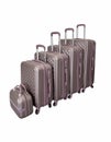 Group of luggage bags set isolated on white background with copy space Royalty Free Stock Photo