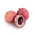Group of lychee fruit isolate on a white background Royalty Free Stock Photo