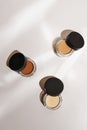 Group of Makeup Jars Concealer, Powder, Foundation, Eyeshadow