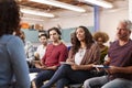 Group Making Notes Whilst Attending Neighborhood Meeting In Community Center Royalty Free Stock Photo