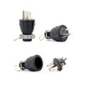 Group of male electrical plug isolated on white background Royalty Free Stock Photo