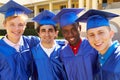 Group Of Male High School Students Celebrating Graduation Royalty Free Stock Photo