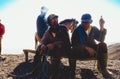 A group of male horse rental services in Mount Bromo