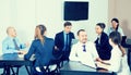 Group of managers with laptops having a productive day Royalty Free Stock Photo