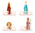Group of manger characters Royalty Free Stock Photo