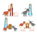 Group of manger characters Royalty Free Stock Photo