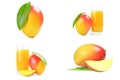 Group of mango red on a white background clipping path Royalty Free Stock Photo
