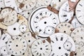Group of damaged antique watch faces Royalty Free Stock Photo