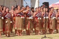 New Zealand Maori women of a kapa haka, or traditional dance group