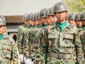 Group of marine performing Military Parade of Royal Thai Navy, Sattahip Naval Base, Chonburi, Thailand