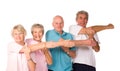 Group of mature people stretching