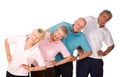 Group of mature people stretching