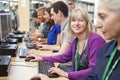 Group Of Mature Students Working At Computers Royalty Free Stock Photo