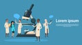 Group Medial Doctors Team Scientist Working Microscope Research Chemical Laboratory