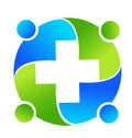 Group of medical professionals meeting together icon logo