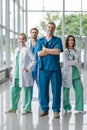 Group of medical staff smiling at the hospital.